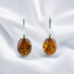 Amber Olive Earrings Silver - Image 5