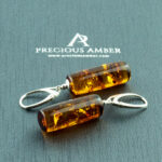 Geometric Honey Amber Earrings