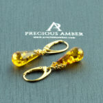 Amber Gold Teardrop Earrings
