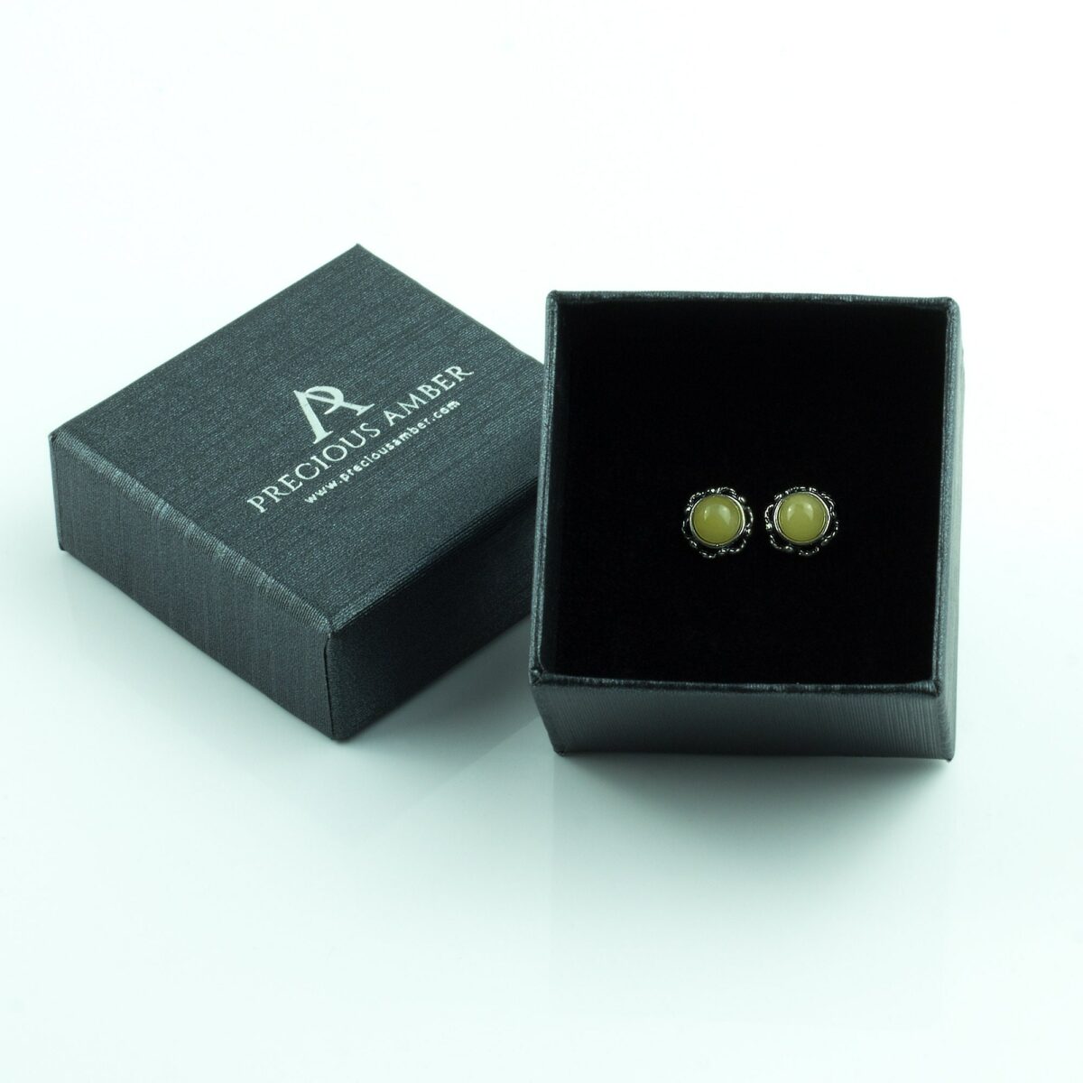 Butterscotch Amber Stud Earrings - Image 3