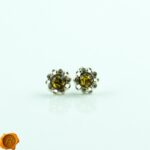 Dainty Green Flower Studs