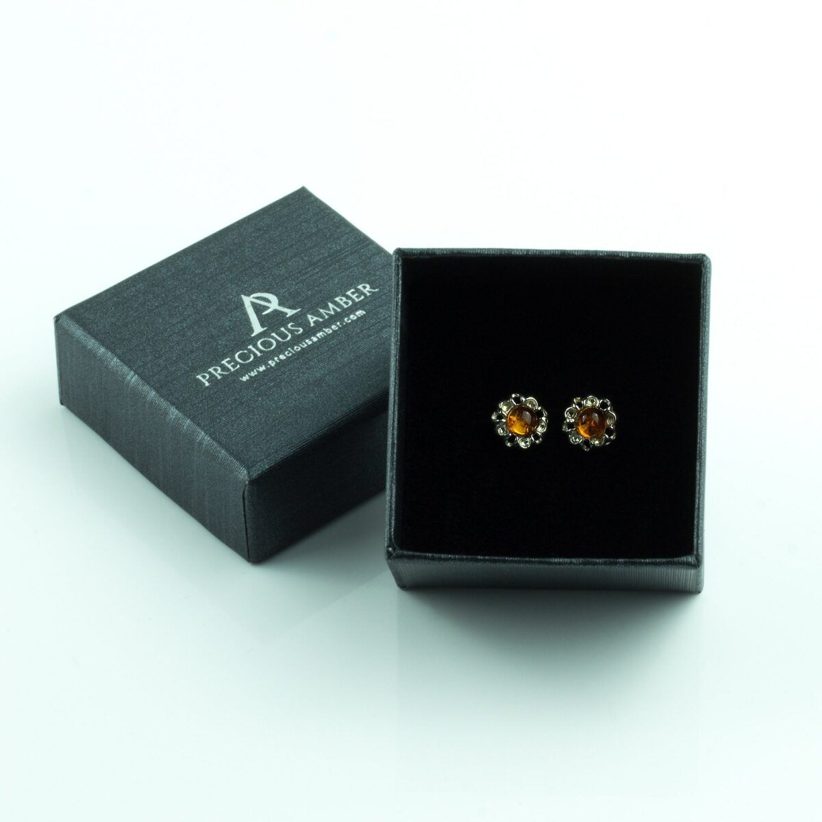 Adorable Studs Small Gemstone Honey Flower Sterling Silver Baltic Amber Stud Earrings Dainty Studs for Women Girls Daughter Niece Baby Girl Dainty Honey Flower Studs - Image 2