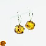 Faceted Amber Cube Earrings - Image 3