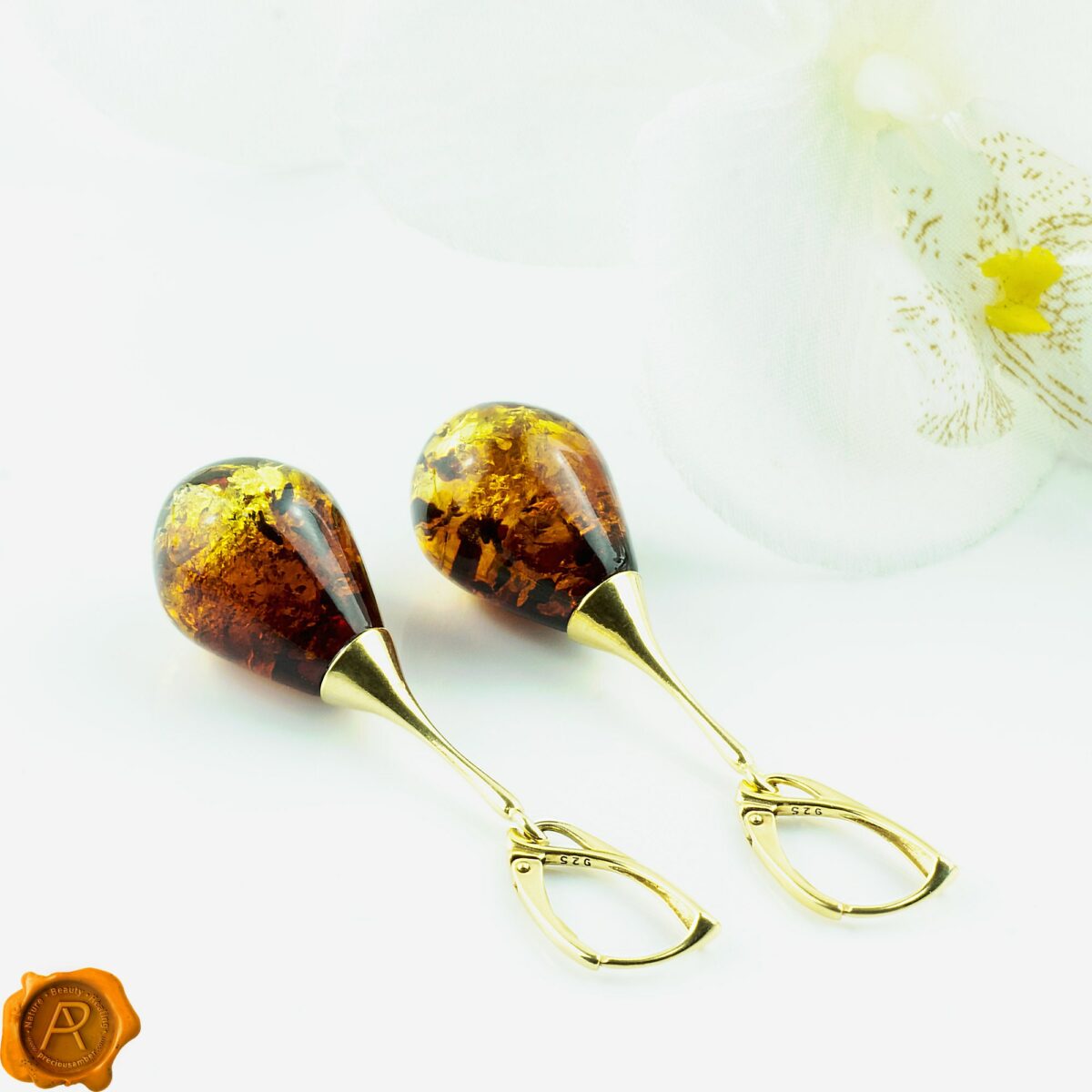 Luxurious Large Amber Teardrops - Image 1