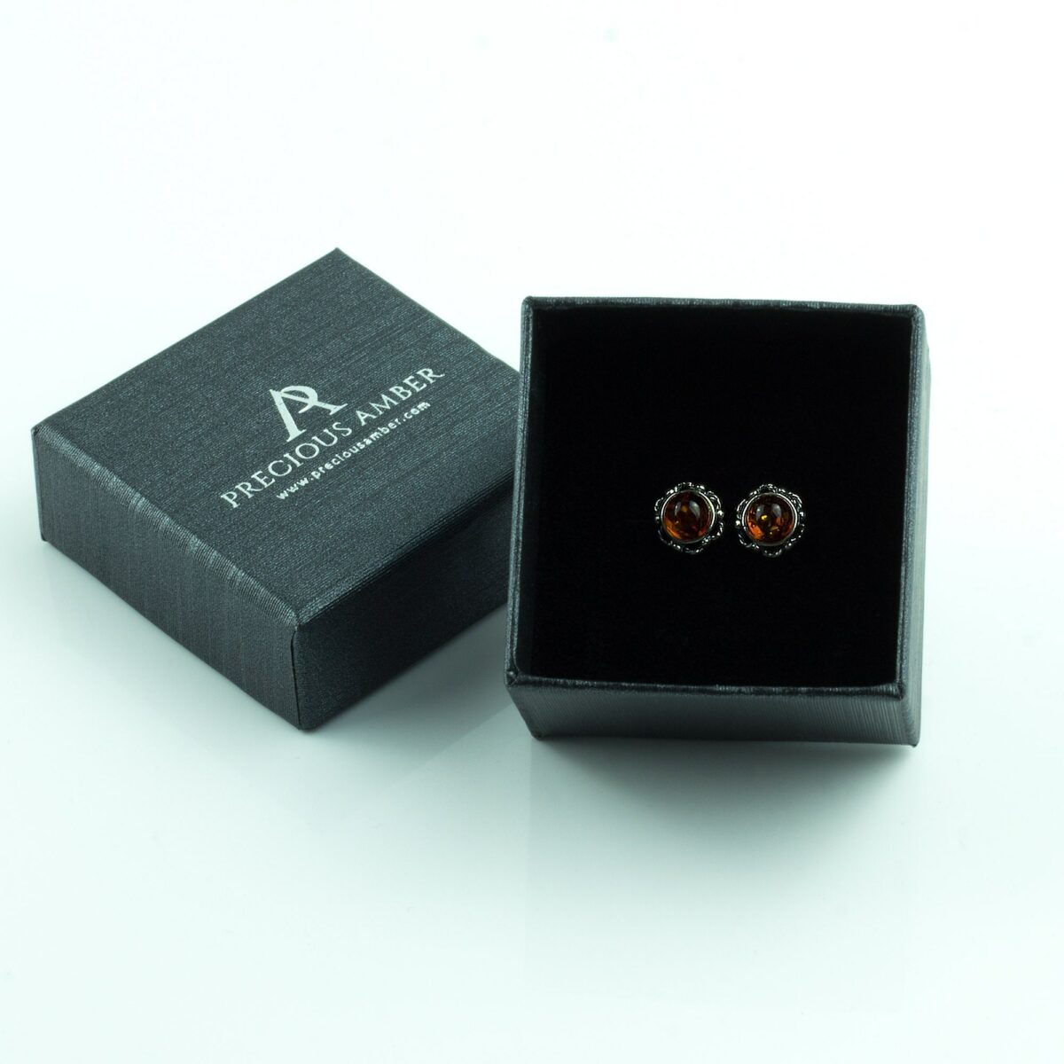 Honey Amber Stud Earrings - Image 3