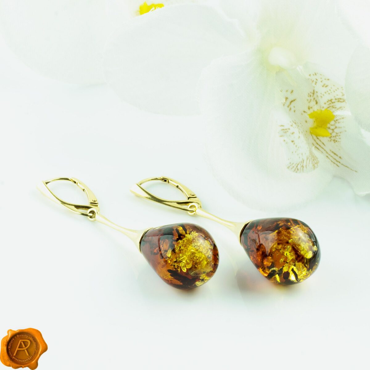 Luxurious Large Amber Teardrops - Image 3