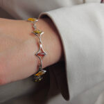 Amber Silver Link Bracelet Multicolor - Image 2