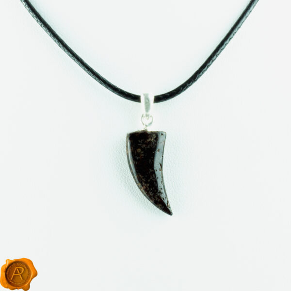 Tiger Tooth Black Amber Pendant