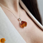 Gradient Amber Silver Teardrop - Image 2
