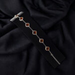 Four Leaf Clover Honey Amber Silver Bracelet - Image 5
