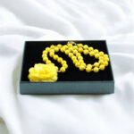 Carved Amber Rose Pendant Necklace - Image 6