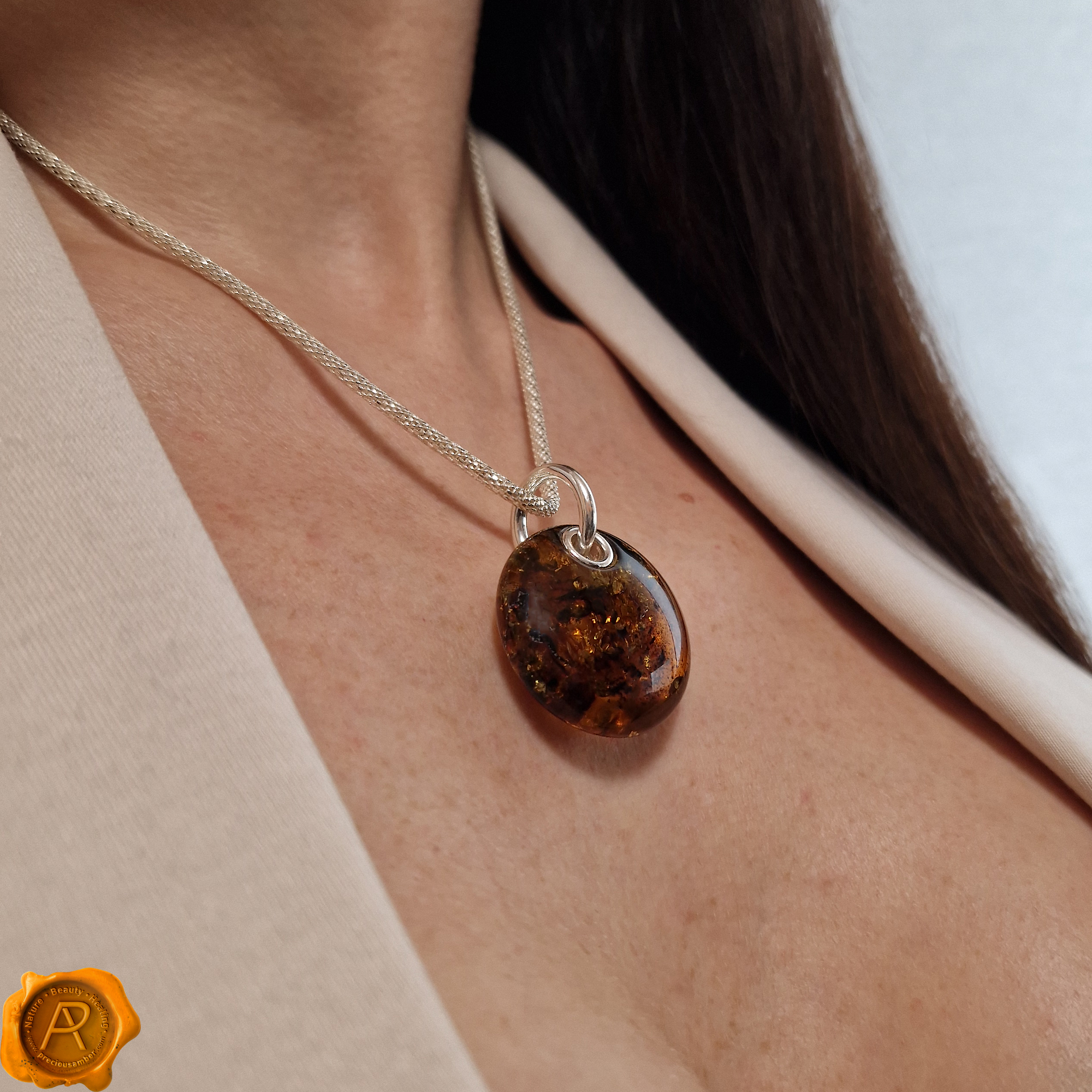 Large Baltic Amber Handmade Pendant — Aspire Gallery
