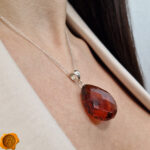 Faceted Cherry Amber Teardrop - Image 2