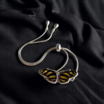 Carved Amber Zebra Butterfly Tie Bracelet - Image 4