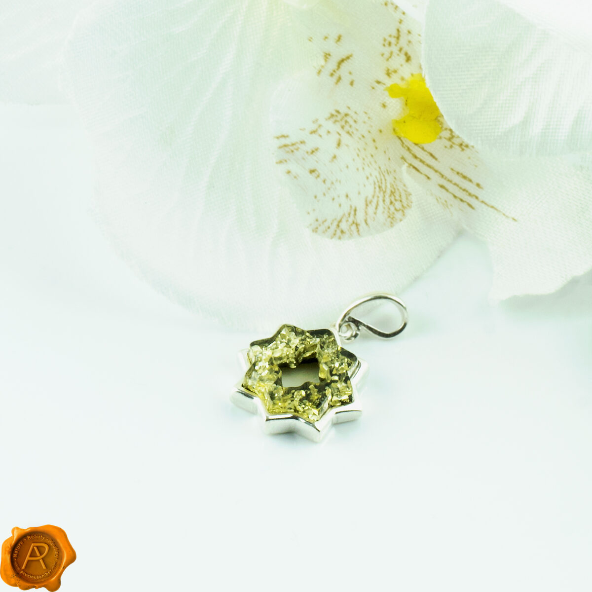 Geometric Green Amber Pendant - Image 2