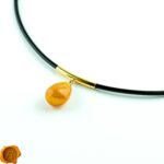 Amber Gold Choker Pendant - Image 3