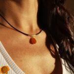 Amber Gold Choker Pendant - Image 2