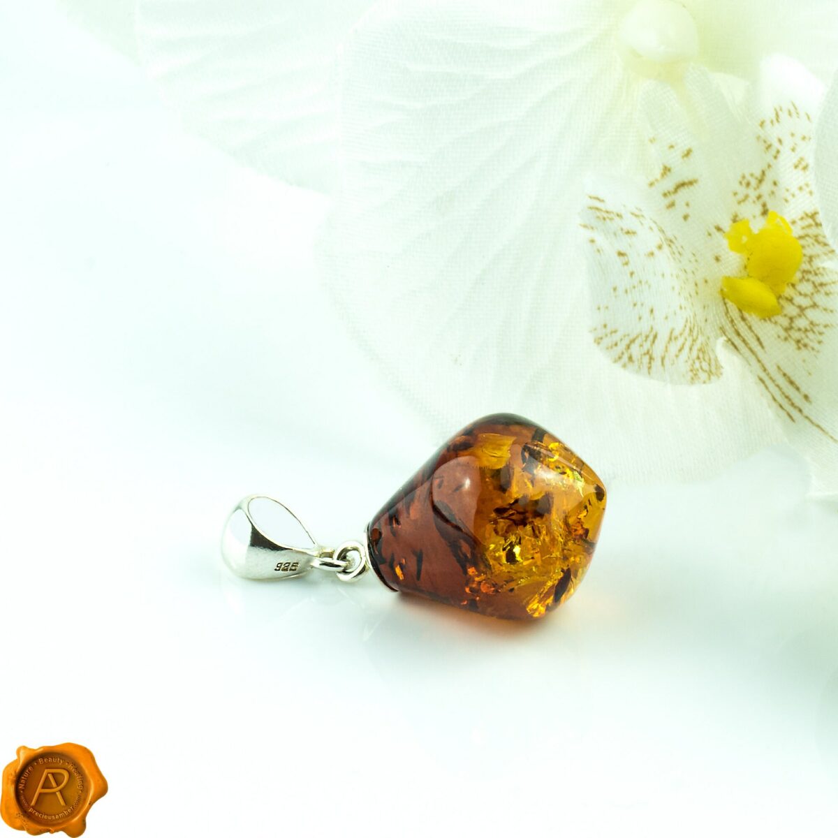 Gradient Amber Silver Teardrop - Image 4