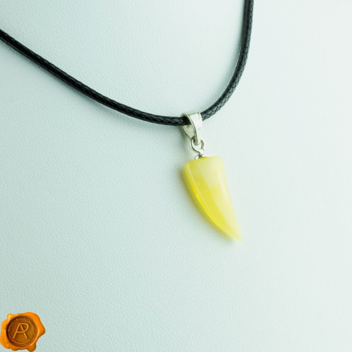 Tiger Tooth Amber Pendant - Image 3
