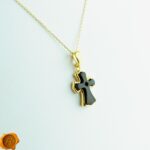 Amber Gold Cross Pendant