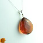 Faceted Cherry Amber Teardrop