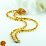 Amber Gold Heart Necklace - Image 5