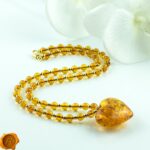 Amber Gold Heart Necklace - Image 6