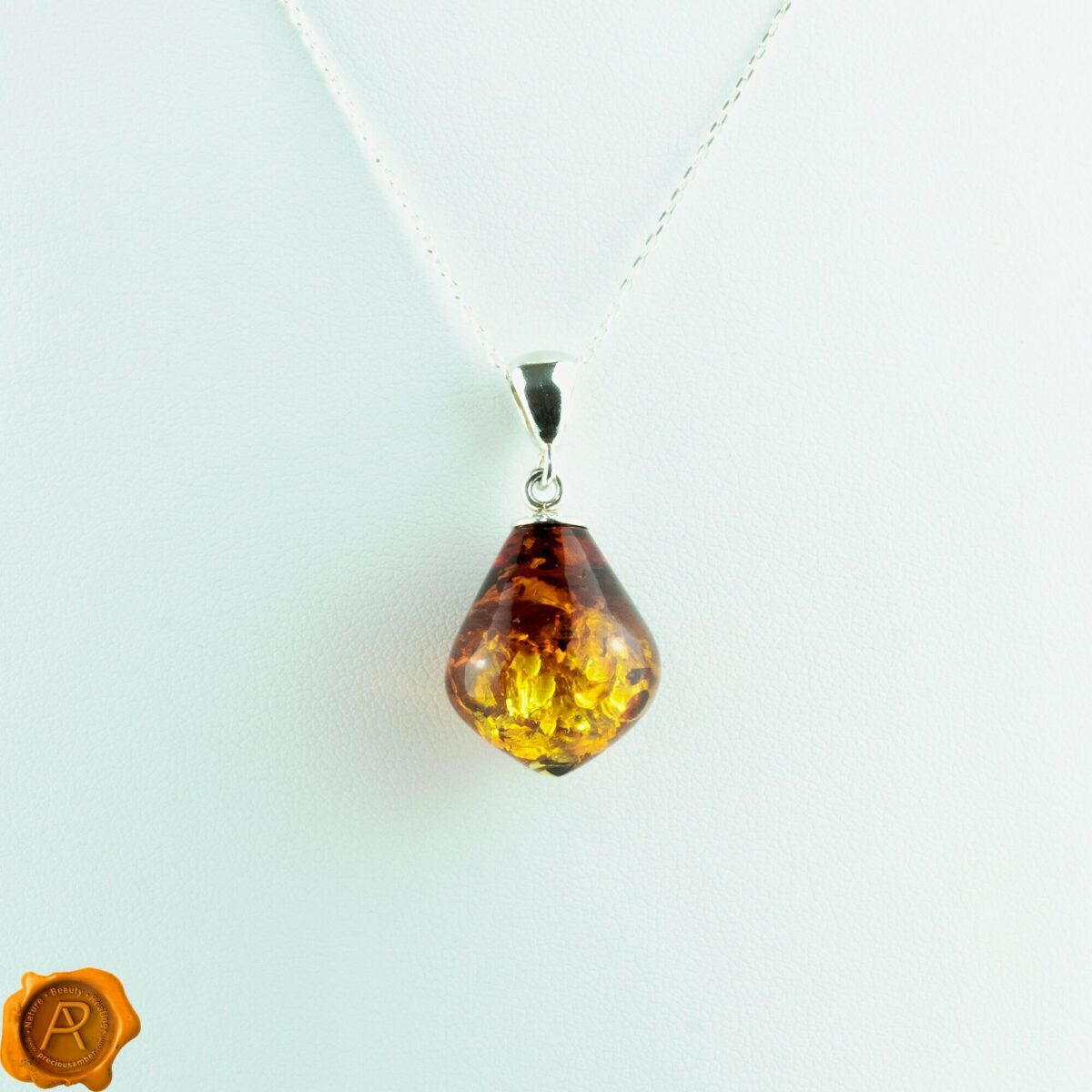 Gradient Amber Silver Teardrop - Image 1