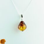 Gradient Amber Silver Teardrop