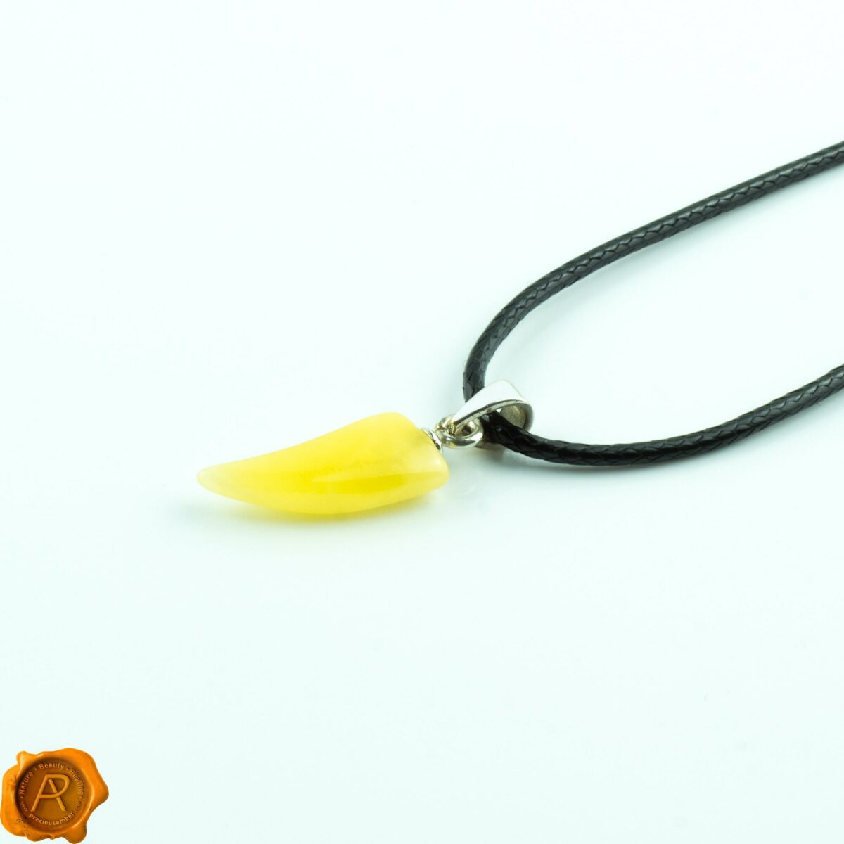 Tiger Tooth Amber Pendant - Image 2