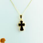 Amber Gold Cross Pendant - Image 4