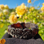Carved Rose Cherry Amber Bracelet - Image 2