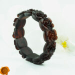 Carved Rose Cherry Amber Bracelet