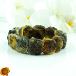 Carved Rose Marble Amber Bracelet - Image 2