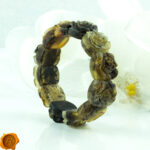 Carved Rose Marble Amber Bracelet