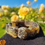 Carved Rose Marble Amber Bracelet - Image 4