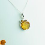 Amber Apple Silver Pendant - Image 3