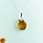 Amber Apple Silver Pendant