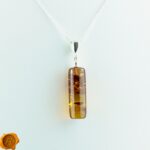 Geometric Amber Barrel Pendant - Image 4