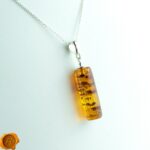 Geometric Amber Barrel Pendant