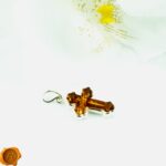 Honey Amber Silver Cross Charm - Image 2