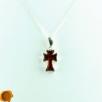 Dainty Honey Amber Cross Charm - Image 3