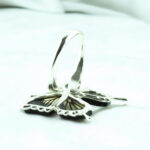 Adjustable Carved Amber Butterfly Ring - Image 4