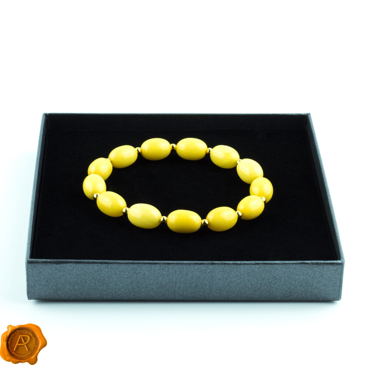 Butterscotch Amber Olive Gold Bracelet - Image 3