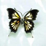 Adjustable Carved Amber Butterfly Ring - Image 3