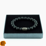 Celtic Black Amber Silver Bracelet - Image 2