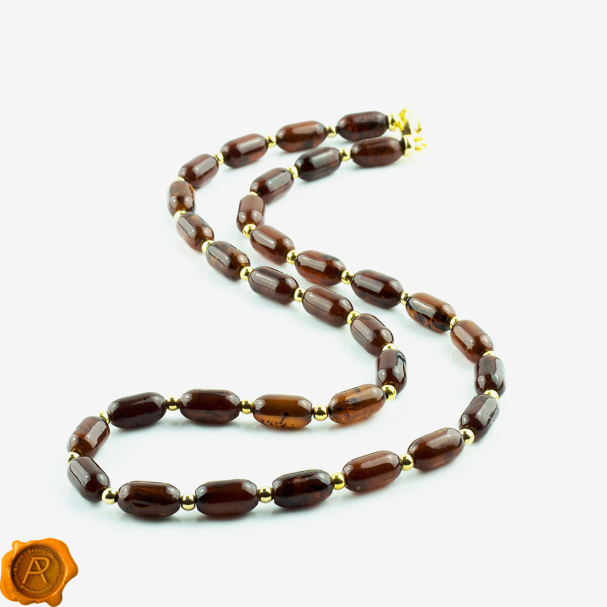 Beeswax Amber Gold Unisex Necklace - Image 3