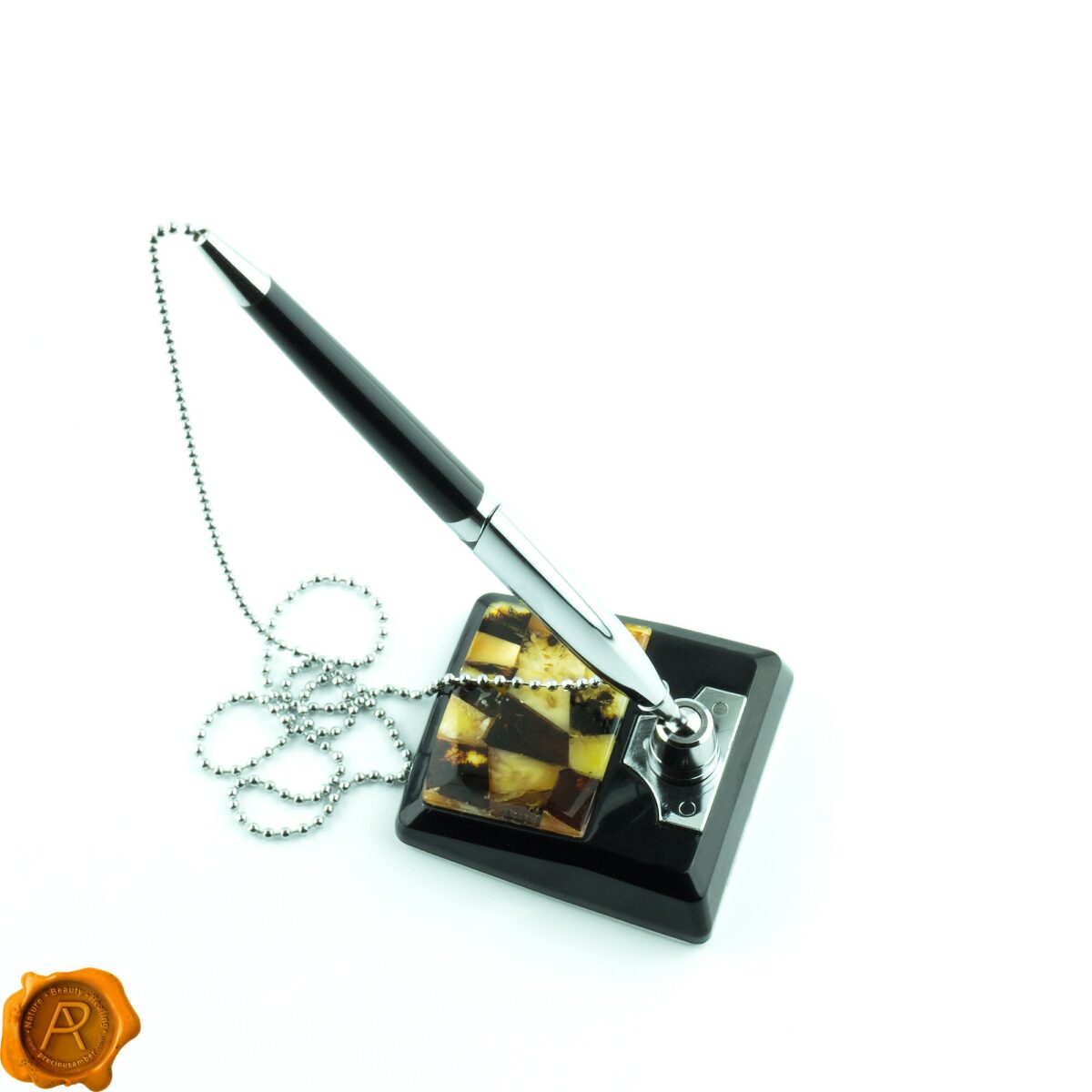Chained Pen / Adhesive Amber Mount - Image 1