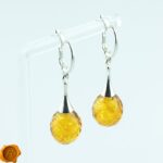 Luxurious Amber Silver Earrings - Image 2
