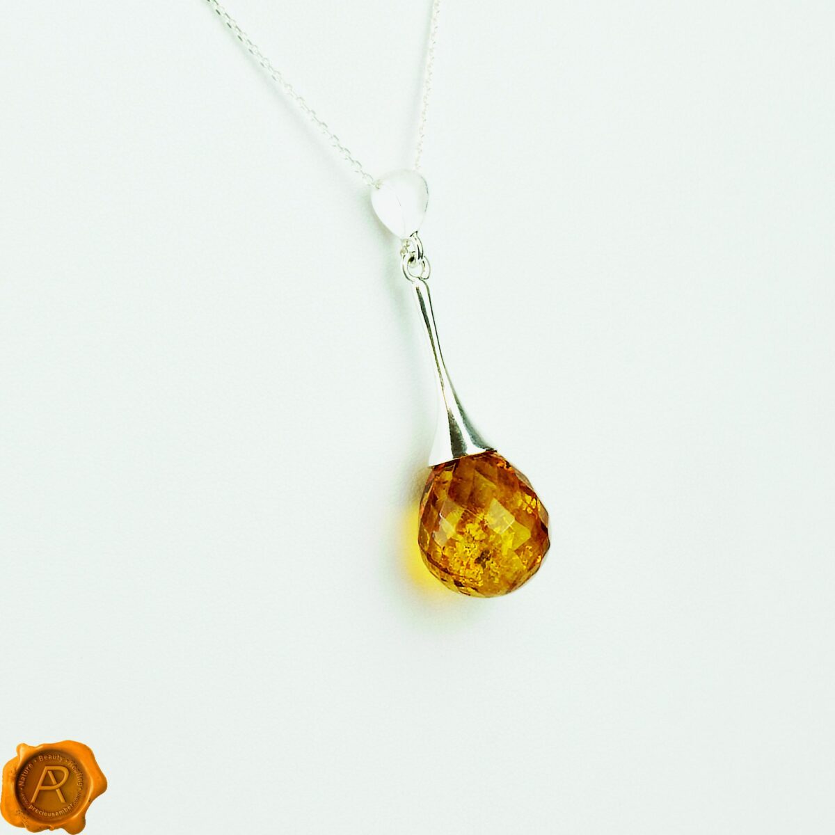 Luxurious Amber Silver Earrings - Image 6